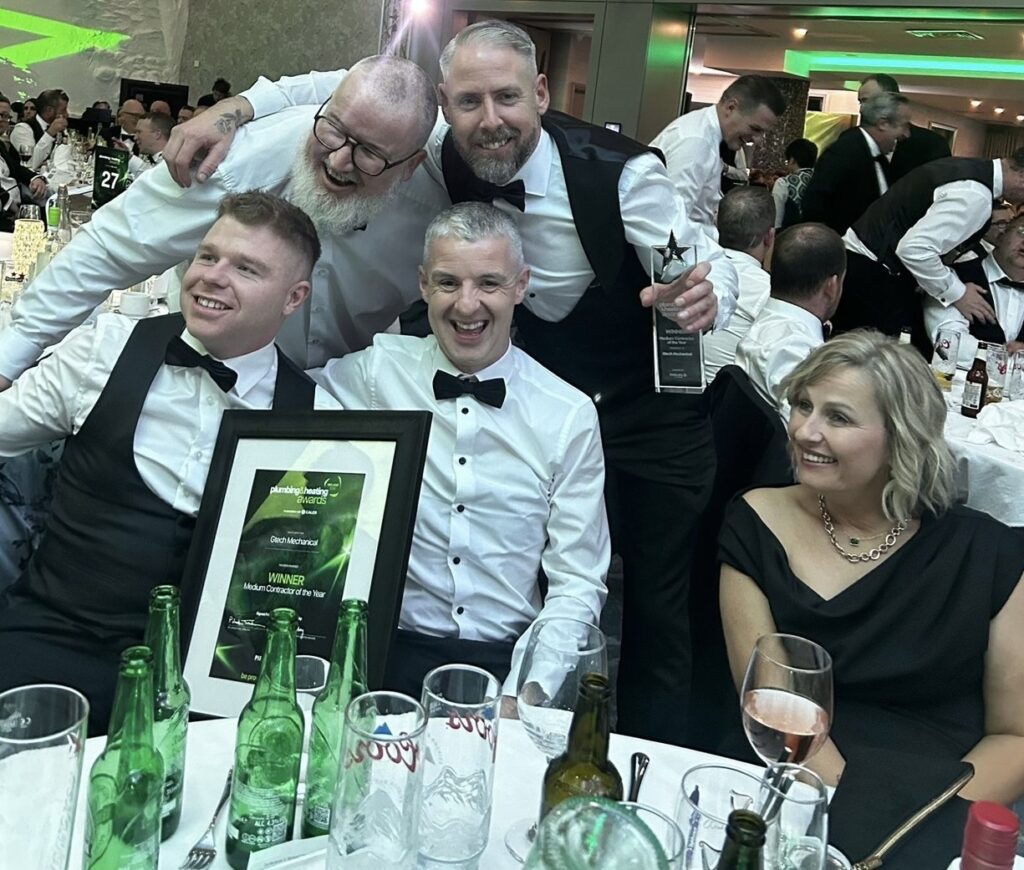 Gtech Mechanical team at the awards ceremony